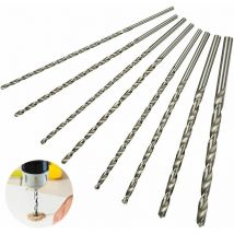 Costjj - Ahlsen Set de Foret Extra Long 200mm 8Pcs Superma, Foret en Acier à Grande Vitesse, Tige Droite avec Diamètre de 4mm, 4.2mm, 4.5mm, 5mm,