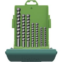 Heller - 3015 18037 5 carbure de tungstène Jeu de forets spiralés pour pierre 7 pièces 4 mm, 5 mm, 6 mm, 8 mm, 10 mm, 12