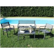 Ensemble de jardin avec structure en fer noir - Chic