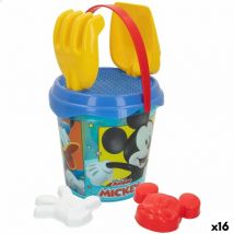 Set de Juguetes de Playa Mickey Mouse 18 cm (16 Unidades)