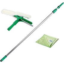 Unger - Set de limpieza de cristales de 1,25 m (incl. limpiacristales, varilla de extensión, paños de microfibra, limpieza sin rayas) AK131