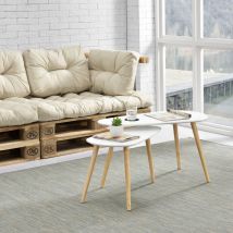 [en.casa] - Mesa de centro Langesund set de 2 mesas mdf - Blanco