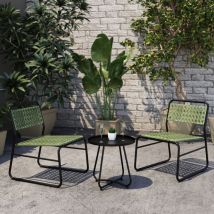 Casa.pro - Set de muebles de jardín Brienza poliratán Ø45x45 cm - Verde/Negro [ ]