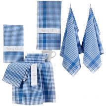 Set de paños de cocina (10 piezas) azul y blanco - Wellhome