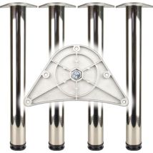 Set de pieds de table chrome poli 60mm H.870mm