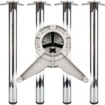 Set de pieds de table chrome poli 60mm H.710mm