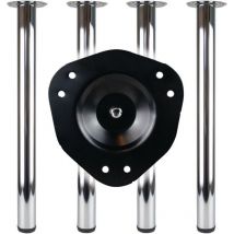 BMB - Set de pieds de table effet inox 60mm H.870mm