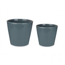 Ibergarden - Set de Pots LINCE-22-28-A Anthracite Clay ø 22 cm ø 28 cm 2 pièces - Brand ean : 8430852369857