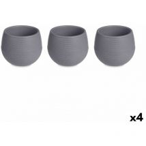 Ibergarden Set de Anthracite Plastic Pots 16.5 x 16.5 x 14.5 cm (4 pièces)