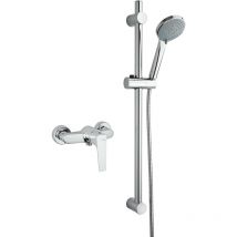 Set de robinetterie pour cabine de douche avec mitigeur extérieur et rail coulissant Piralla Iceberg KITICE6CR