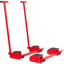 Mw Tools - Set de 4 rouleurs charges lourdes 20 t 2 patins fixes et 2 pivotants + timons TRS20