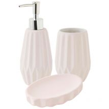 Set de salle de bain 3 pièces 3 pièces en céramique rose