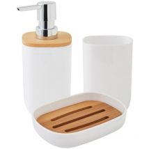 Set de salle de bain 3 pièces en polypropylène blanc