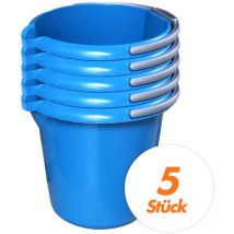 Set de seaux de nettoyage 10 litres - différentes couleurs - 5 pièces - couleur:azur - Rival