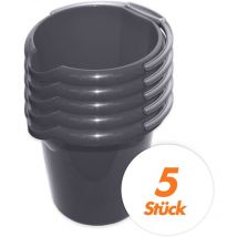 Rival Set de seaux de nettoyage 10 litres - différentes couleurs - 5 pièces - couleur:anthracite