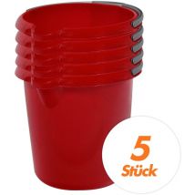 Set de seaux de nettoyage 10 litres - différentes couleurs - 5 pièces - couleur:rouge - Rival