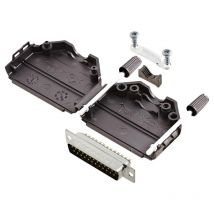 Encitech - Kit embase sub-d mâle Nombre de pôles: 25 DPPK25-BK-DBP-K 6355-0001-03 180 ° fût à souder 1 set S763401