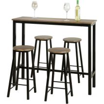 Set de Table + 4 Tabourets Ensemble Table de Bar Bistrot,Debout Table Haute de Cuisine Sobuy OGT22-SCH