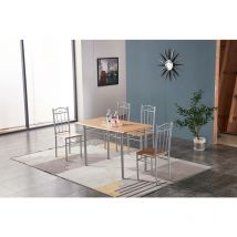 Ensemble de table c/4 chaises (120x70) en bois clair