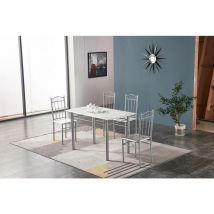 Salone - Set de table c/4 chaises (120x70) eff.marmo chiaro