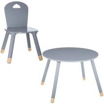 Ensemble table et chaises gris "Dulzura"