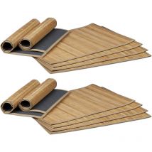Set de table, bambou, lot de 12, tables manger, 30 x 45 cm, rectangle, tapis de table antidérapant lavable, nature