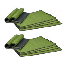 Set de table, bambou, lot de 12, tables manger, 30 x 45 cm, rectangle, tapis de table antidérapant lavable, vert