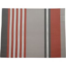 Set de table en plastique à rayures Orange 30x45 cm