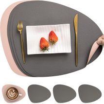 Set de table et dessous de verre en cuir, set de table antidérapant double face, sets de table imperméables et lavables, set de table et dessous de