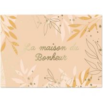 Set de table maison du bonheur rose