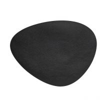 Nappe ovale en cuir noir grainé Lacor 45 x 35 cm]