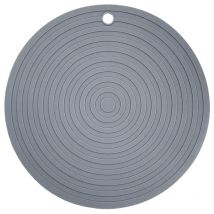 Set de table rond en silicone antidérapant et résistant à la chaleur (gris)