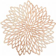 Set de Table Rond évidé, 6 pièces Set de Table Rose doré métallisé Set de Table antidérapant Tapis de Protection (Rose doré) Fei Yu