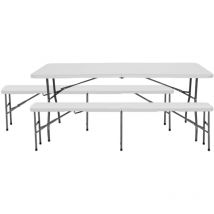 Orion91 - Set de tables pliantes avec 2 bancs 180cm Catering O91