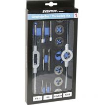 Eventus By Exact - 70607 Kit de taraudage 16 pièces hss métrique M3, M4, M5, M6, M8, M10, M12
