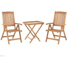 Beliani - Set de Terrasse Table et 2 Chaises en Bois d'Acacia Clair Pliant Facile à Ranger Java