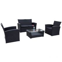 Petits-meubles - Set de terraza 4 plazas Firenze Negro