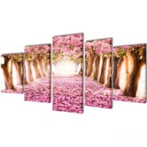 Triomphe - Set de toiles murales imprimées Cerisiers en fleurs 200 x 100 cm - Multicolore