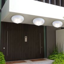 Etc-shop - Applique murale d'extérieur lampe de façade blanche ronde porte d'entrée lampe de jardin led, fonte d'aluminium verre, 7W 550lm blanc