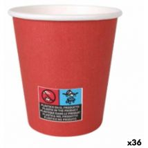 Set de vasos algon cartón desechables 200 ml rojo 36 unidades (24 piezas)