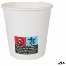 Algon - Set de vasos cartón desechables blanco 24 unidades 120 ml (100 piezas)