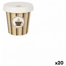 Algon - Set de vasos con tapa desechables café cartón 10 piezas 120 ml (20 unidades)