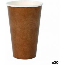 Algon - Set de vasos desechables cartón papel kraft 35 piezas 350 ml (20 unidades)