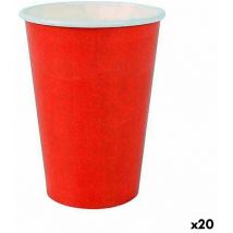 Algon - Set de vasos desechables cartón rojo 20 piezas 220 ml (20 unidades)