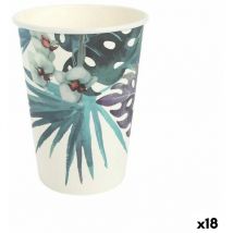 Algon - Set de vasos desechables cartón tropical 8 piezas 330 ml (18 unidades)
