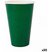 Algon - Set de vasos desechables cartón verde 10 piezas 350 ml (20 unidades)