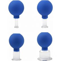 Ensoleille - Set de Ventouses en Verre avec 4 Tailles Différentes, Ventouse pour Massage, Ventouse Anti-Cellulite, Tasses à Ventouses pour Massage