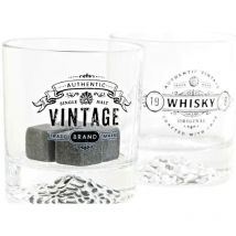 Set de tasses Dkd Home Decor transparent gris foncé verre pierre plastique 6 pièces 320 ml