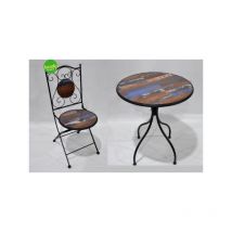 Set Degas Ambra Garden tavolo Ø60cm + 2 sedie pieghevoli
