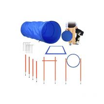 Set d'équipement Agility pour chiens Set d'entraînement à la mobilité avec barres de slalom Bleu & Orange Naizy